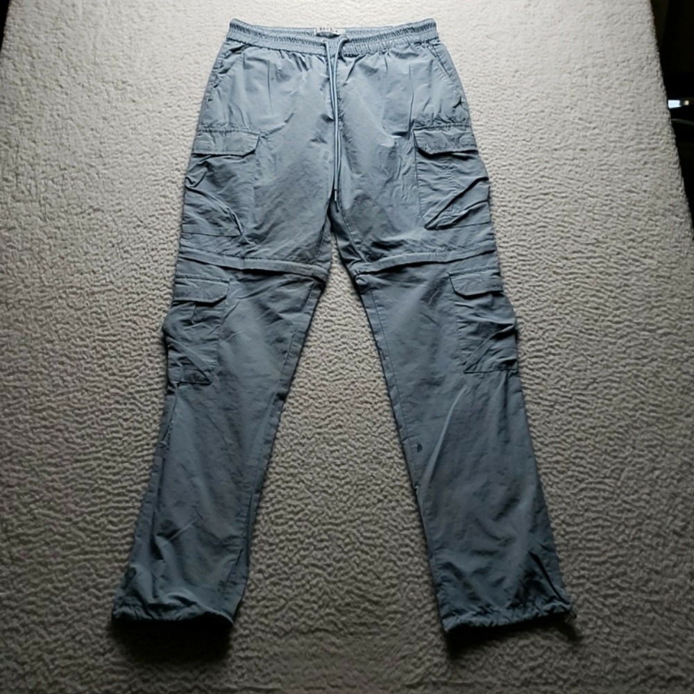 PacSun Pants Mens 31x30 Blue Relaxed Cargo Elastic Waist Drawstring Casual